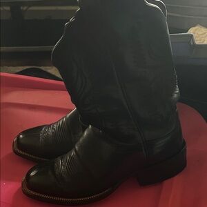 Men's Black Western Leather Boots
